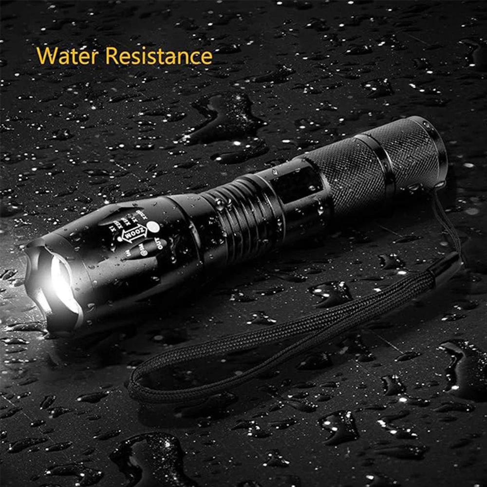 High Power T6 LED Flashlights Camping Torch 5 Light Modes Zoom Light Aluminum Alloys Waterproof Material Use 18650 Battery