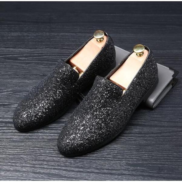 

Мужская обувь Лоферы Британская мода Обувь с острым носком Пайетки Индивидуальность Мужская обувь Большой размер Лоферы M231 48
