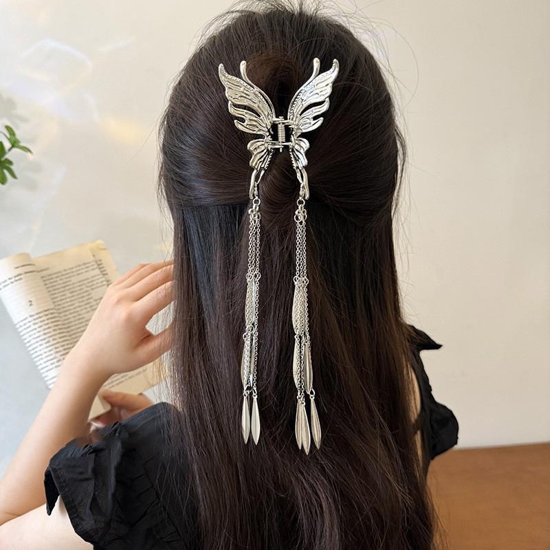 Long Butterfly Beaded Tassel Hair Clip For Women Fairy Temperament Sweet Princess Hairpin Hair Accessories
