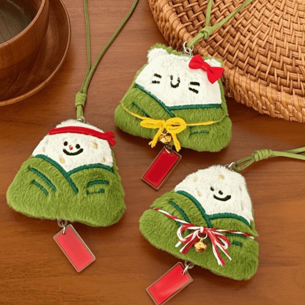 Chinese Style Zongzi Pendant Traditional Cartoon Plush Doll Pendant Cultural Activity