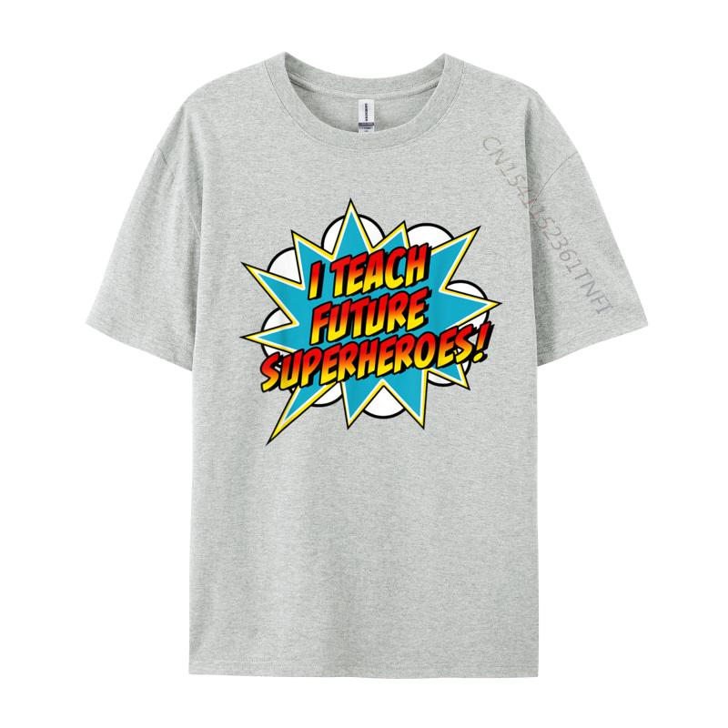 Uczę Superbohaterów Retro Komiks Super Nauczyciel Bluzki Koszulka Casual T-Shirty Najnowsza Koszulka Bawełniana z Okrągłym Dekoltem T-Shirt dla Dorosłych