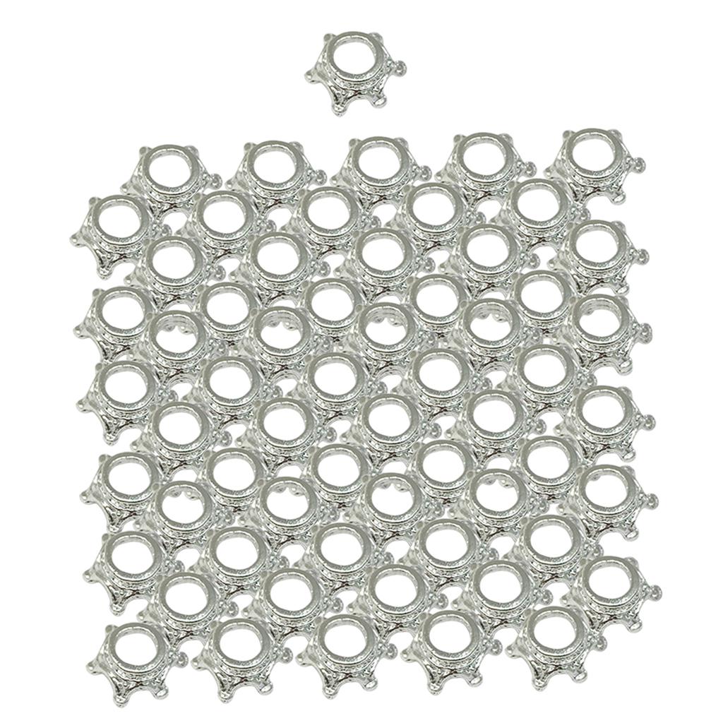 

50 шт., подвески-короны, бусины для изготовления ювелирных изделий, ожерелья, серьги, античная бронза серебряный