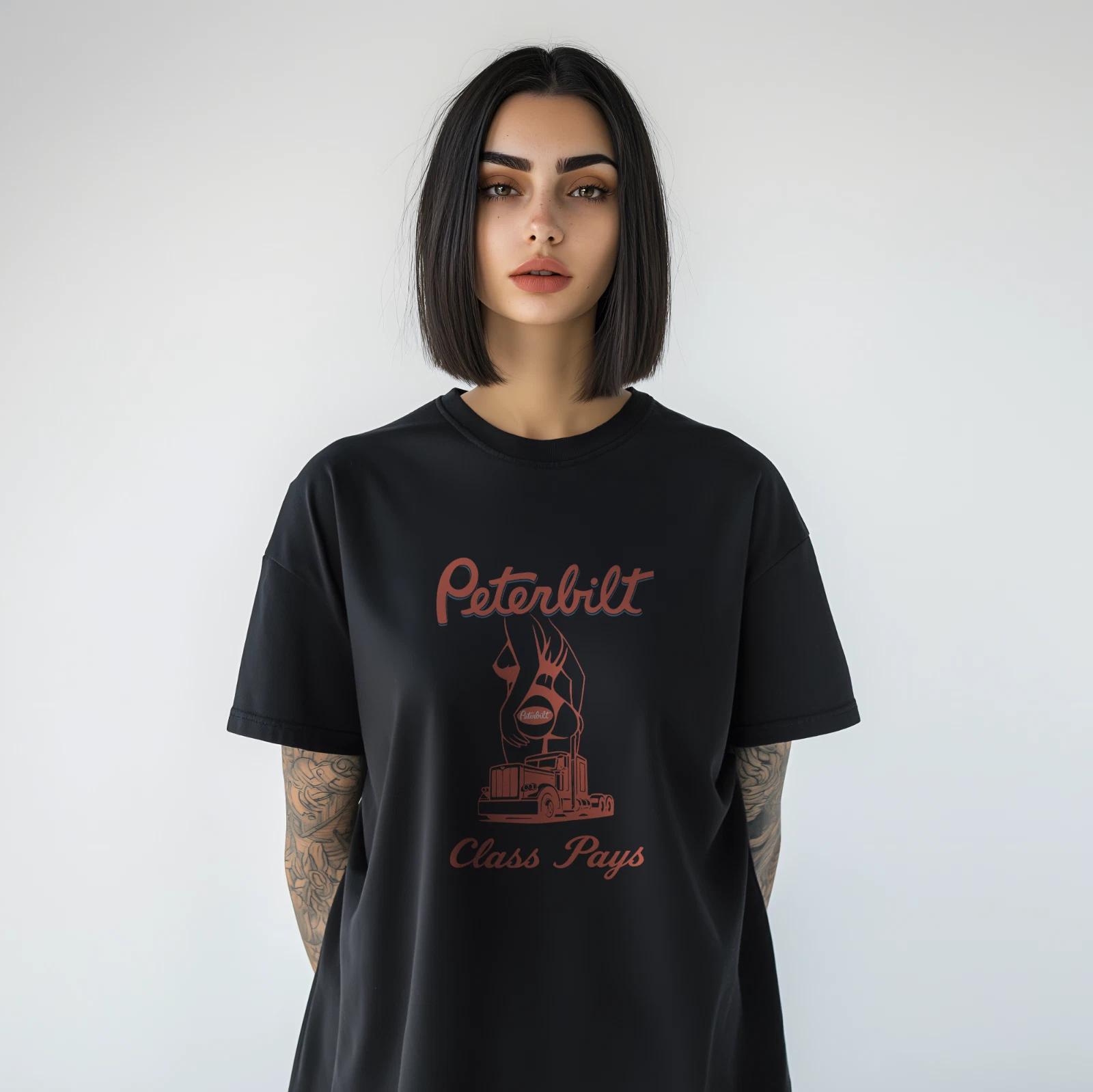 Peterbilt T-Shirt – Class Pays Semi Truck Graphic Tee A298 XL