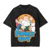 Harajuku  Cotton Oversized TshirtMen Short Sleeve TeesThe Family A Guy Summer Loose Washed Tops TShirt