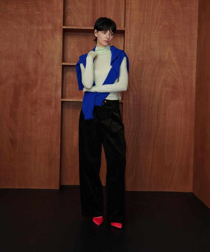 MELLY&ROSE Soft Wool Tencel Turtleneck T-Shirt (319948)_Lime