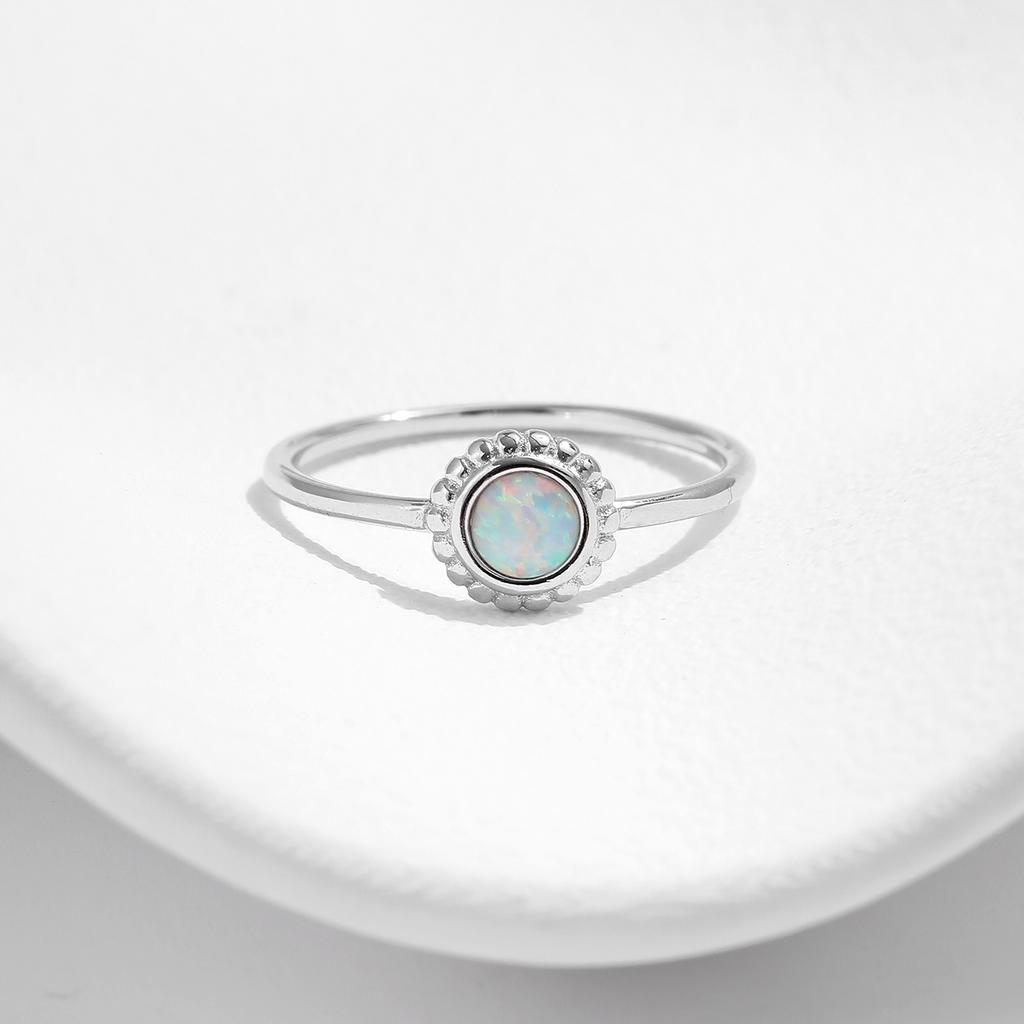 MODIAN 925 Silver Vintage Sunflower Delicate Opal Trendy Ring For Women White Gold Plated Stackable Fine Jewelry Gift