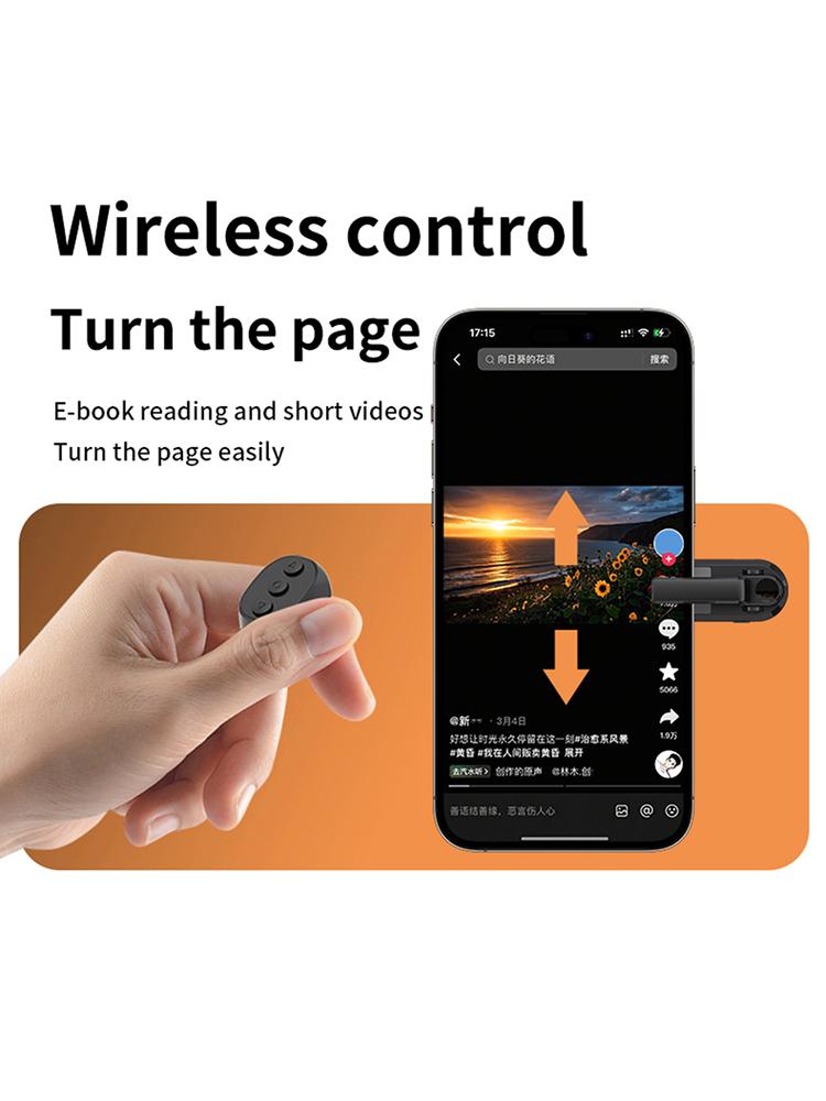 Wireless Remote Tablets Page Lightweight Multifunction Page Turner Clicker Camera Remote Clicker for E-book Clicker Accessory