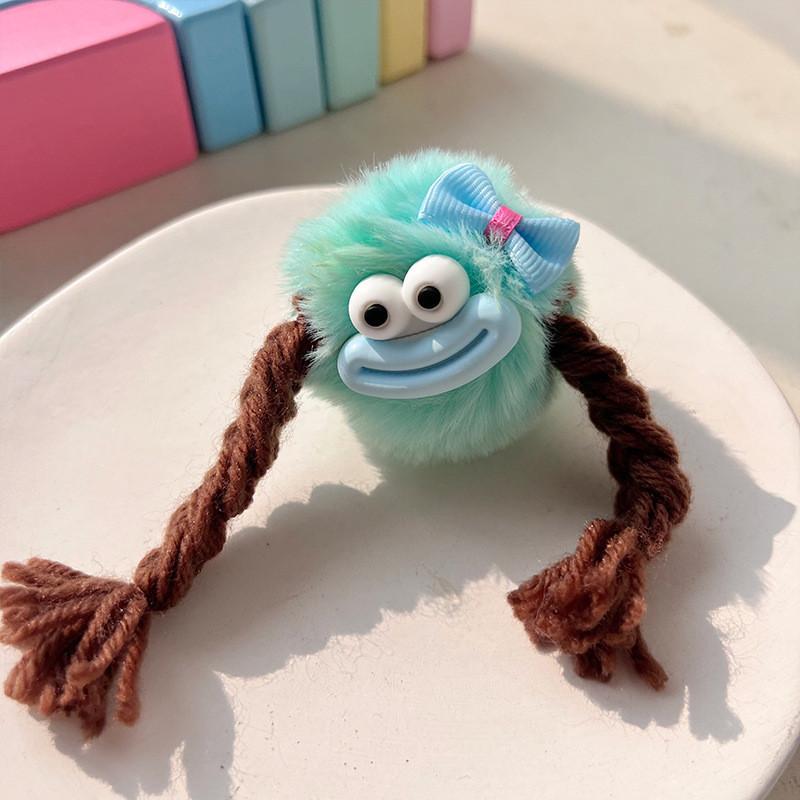 Plüsch Hässliche Puppe Lange Zopf Haarspange für Frauen Niedlich Cartoon Farbige Haarige Kugel Seitenclip Haarnadel Mädchen Haarschmuck