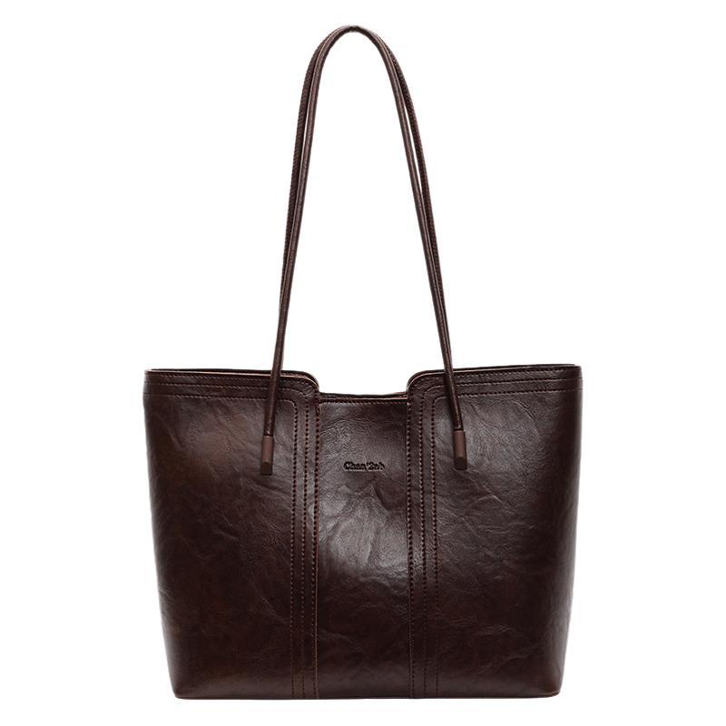 Premium sense retro large-capacity bag women's 2025 new fashion commuter bag shoulder bag popular tote bag