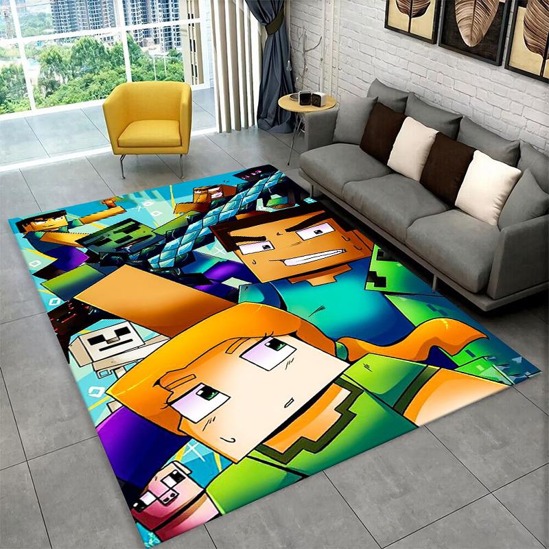 

Classic S-Sandbox Cartoon Pixel Bulding Game Carpet Rug for Playroom Bedroom Living Room Sofa Home Decor,kid Area Rug Non-slip 40x60cm