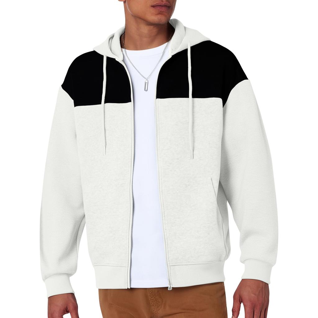 Men's Casual Zipper Contrasting Long Sleeved Jacket