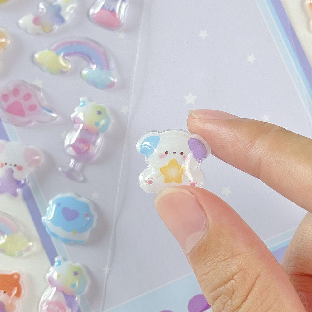 3D Relief Jelly Stickers Cartoon Animal Sticker Scrapbooking Diary Decor Stationery Phone Case Kawaii Stickers DIY Gift