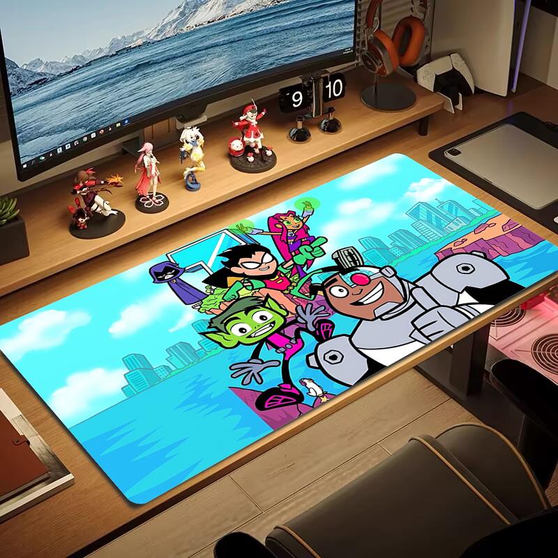 Teen Titans Mouse Pad Large Gaming Table Cushion Nonslip Laptop Tablet Big Mousepad Xxl Mat Mini Pc Playmat With Lock Edge