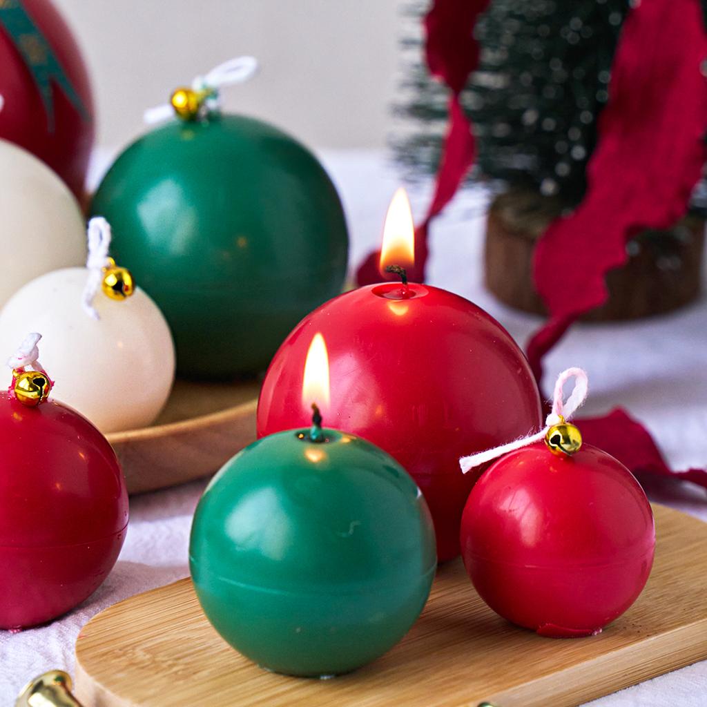 4-9cm Spherical Candle Acrylic Mold Home Decor DIY Ball Shape Crafts Wax Making Supplies Plastic Molds Kit Holiday Party Gifts