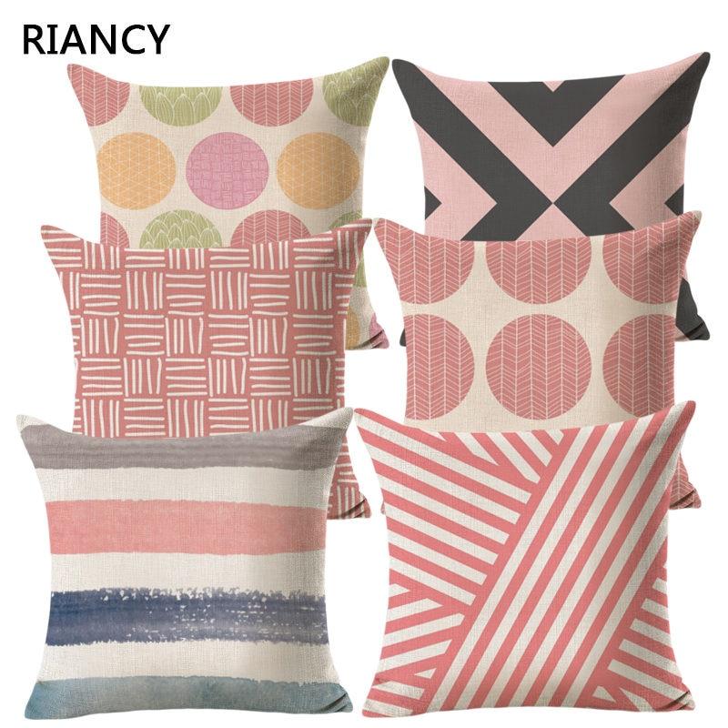 pink geometric pillow