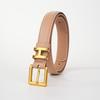New Retro Alloy H Letter Buckle Belt for Women Ins Trendy Korean Version Simple Versatile Pin Buckle Thin Belt for Women