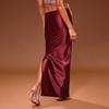 Lato Nowa Linia A Jednolita Elegancka Spódnica Damska Casual Jasna Rozcięcie Slim Fit Długa Spódnica Odzież Damska Vintage Wysoki Stan Vintage Seksowna Spódnica Damska 25717