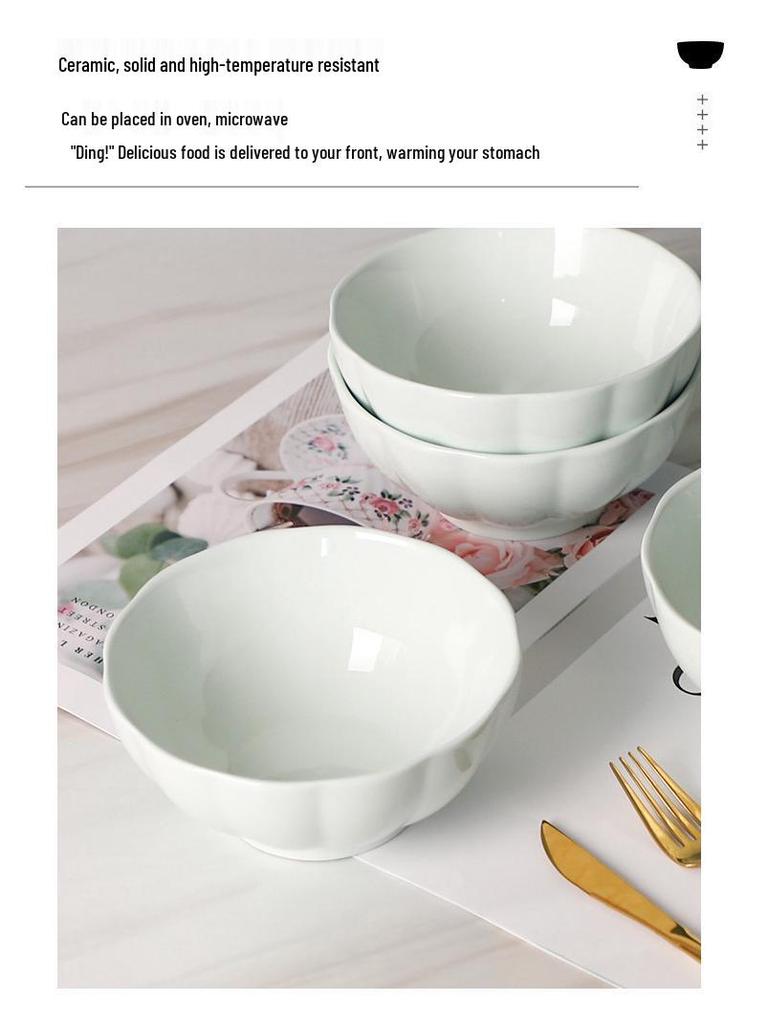 Set of 4 Large Japanese-Style Pumpkin Cartoon Noodle Bowls - Cute & Personalized Tableware