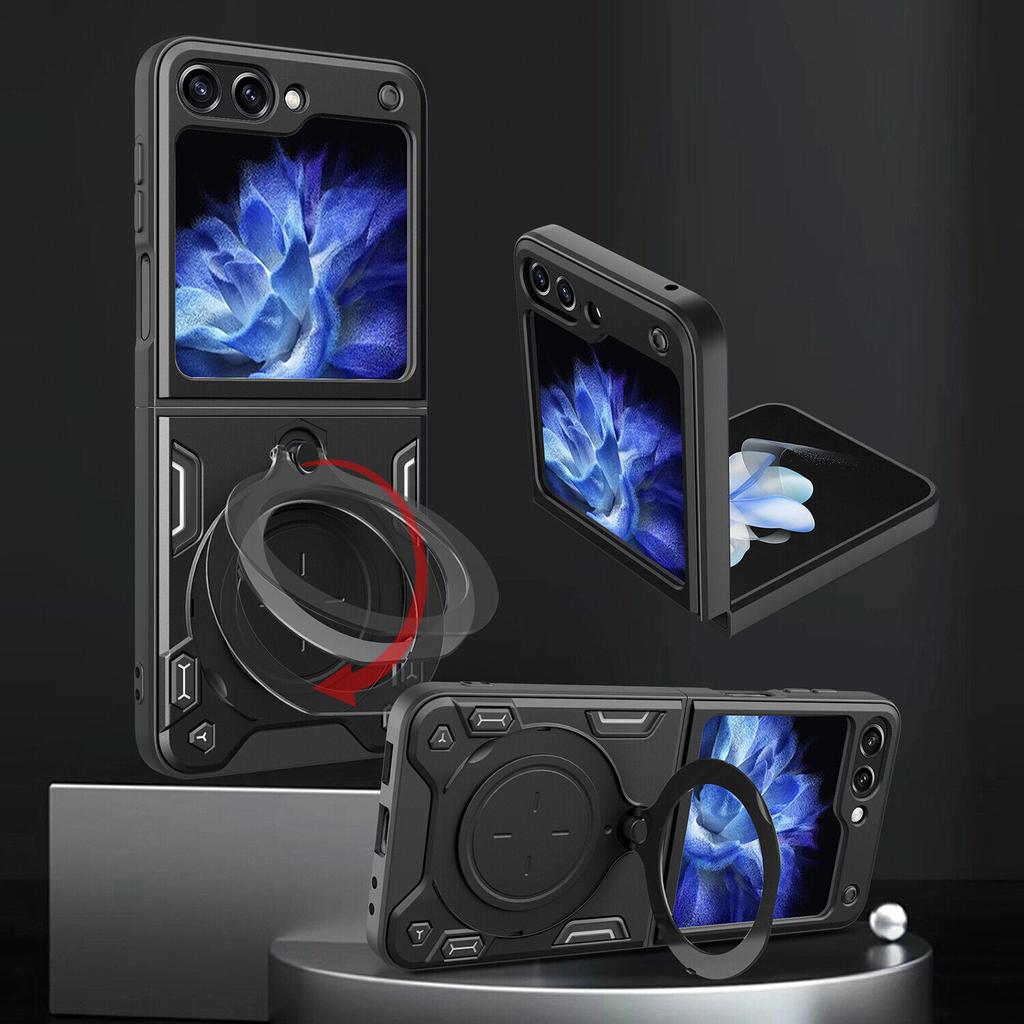Heavy Duty Protective Cover For Samsung Galaxy Z Flip 6 5 4 Case Stand Holder Lens Protection Shockproof Funda Coque Capa
