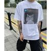 Vintage Ring Cat Movement Parody Tee Shitpost Funny Cat Meme Design Cotton Oversized Unisex Casual Daily Wear