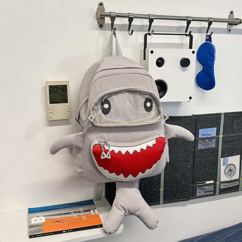 Schultasche Koreanische Version von Kindern niedlich hässlich niedlich Hai Schultertasche Mittelschulmädchen Reise schräg über den Körpertasche kleiner Junge draußen trendig
