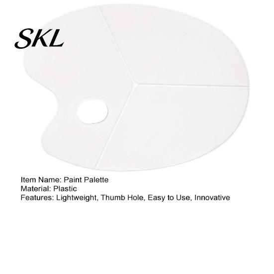 Oval Paint Palette with Thumb Hole, Portable Artist Large Mixing Painting Tray for Acrylic Oil Watercolor Multi-section