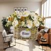 Elegant Artificial Flower Garland Basket Ornament for Wedding Home Decoration Spring Summer Supplies