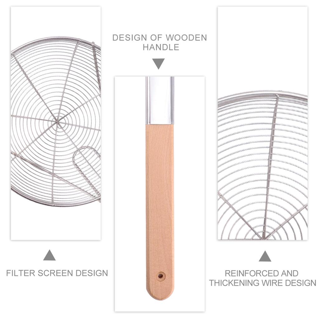 Stainless Steel 20Cm Long Handle Mesh Colander Spoon For Frying Oil Filter Strainer French Fries Vegetables Noodles