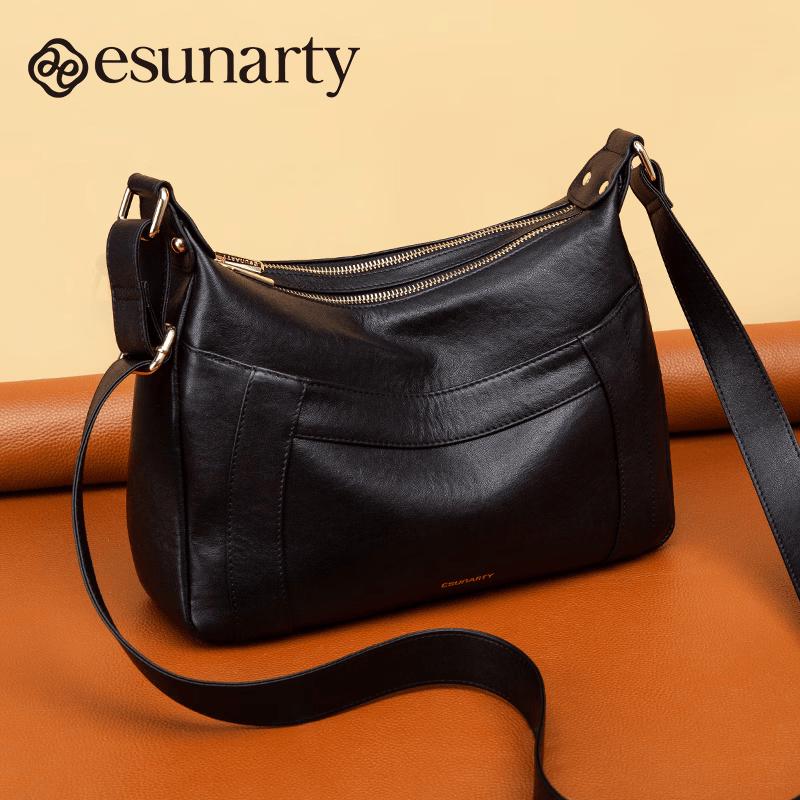 

ESUNARTY 2026 Multi-layer Top-Grain Leather Crossbody Bag for Women