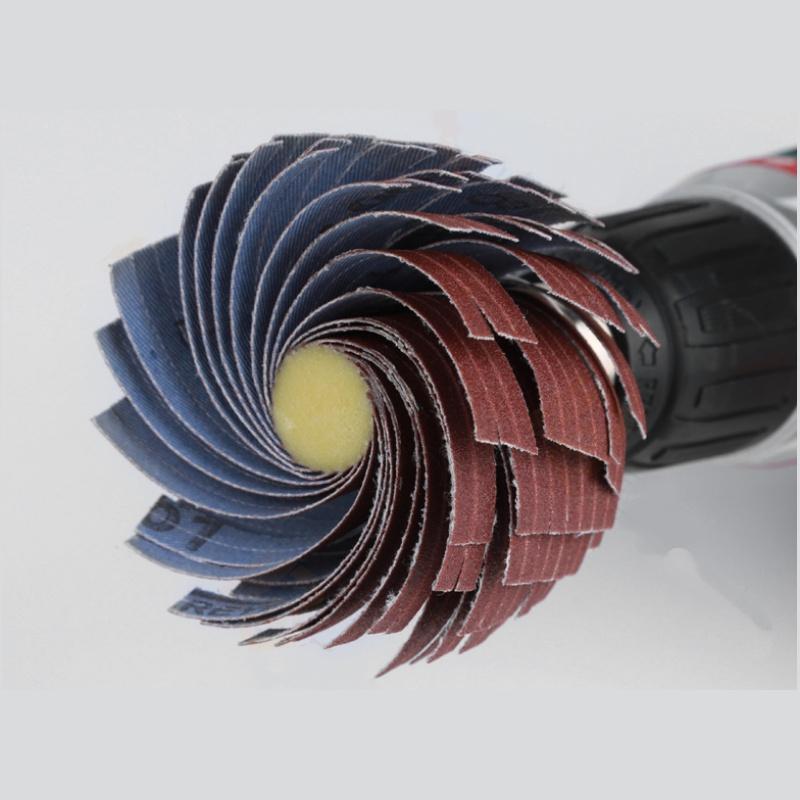 6mm Shank 80 120 150-400 Grit Sanding Cloth Wheel Wood Metal Abrasive Grinding Head Derusting Buffing Polishing Curved Surface