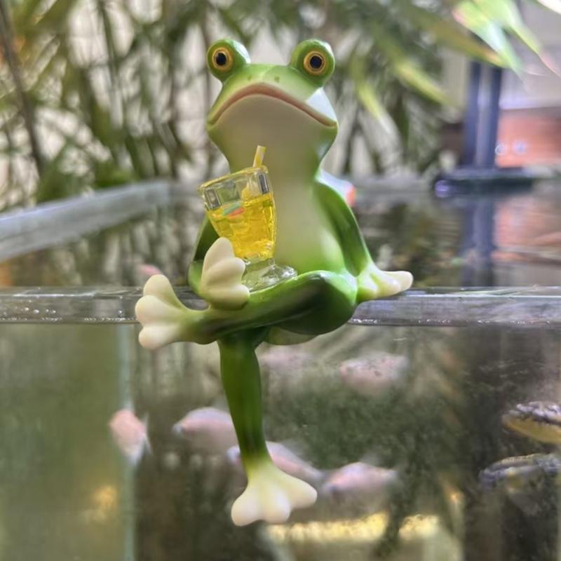 Frogs Statues Pot Huggers Decorations for Plant,Miniature Frogs Figurine Garden Decors Outdoor Plant Hangers Decors