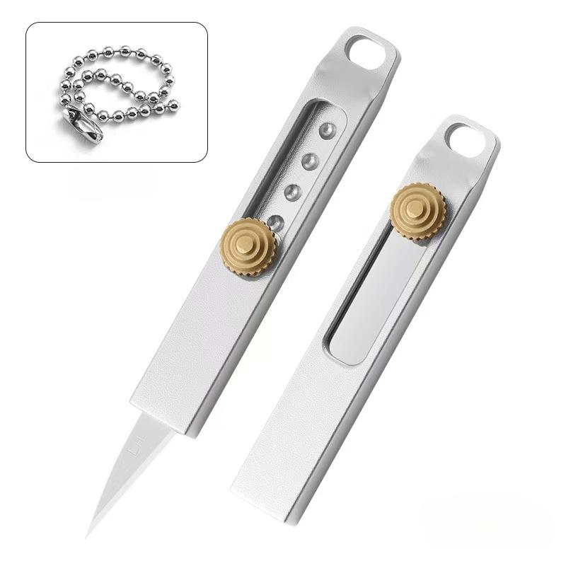 New Mini EDC Paper Cutting Knife Multi functional Pendant Key Telescopic Portable Small Knife for Unpacking Express Packages
