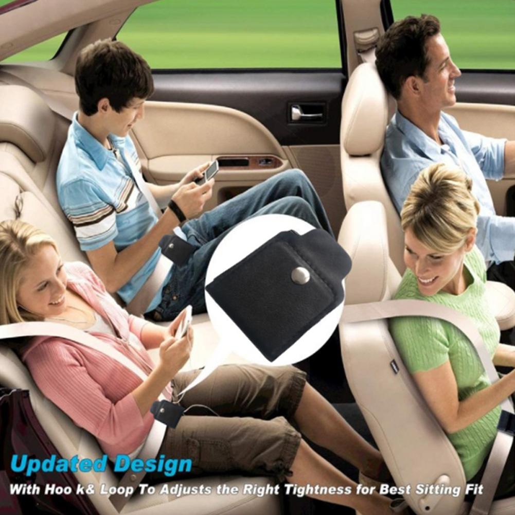 2/4pcs Car Seat Belt Adjuster PU Leather Black Seat Belt Protection Limiter Child Comfortable Clip Anti-stretching Fixed H5E3
