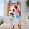 Women Plus Size Capri Leggings Abstract Blue X Graffiti Checkered Print High Waist Stretchy Workout Yoga Casual Cropped Pants