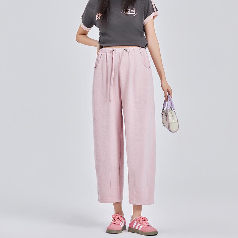 

Spring Summer Casual Maternity Pants: Lightweight, Loose-Fit Nine-Point Pants for Comfort and Style M розовый