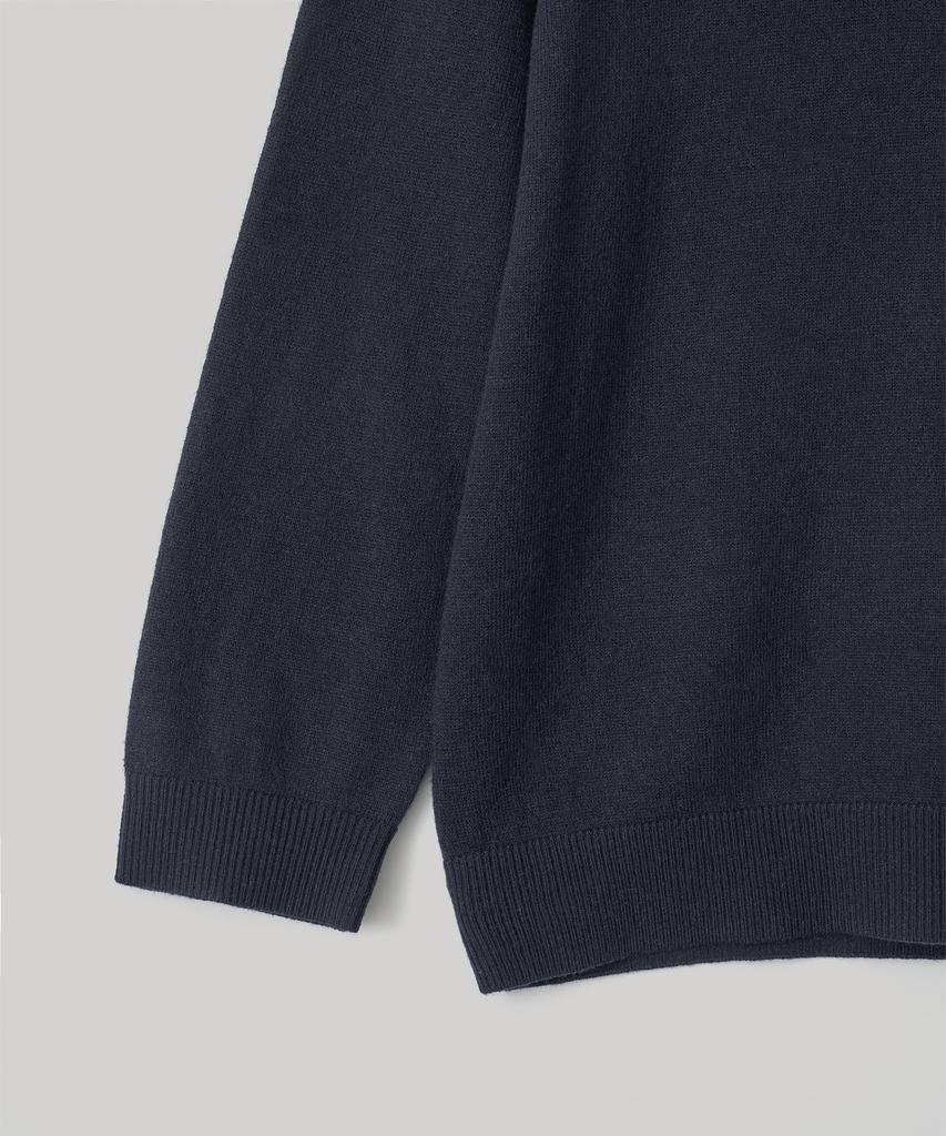 ANOTHER OFFICE WOMEN W. V-Neck Solid Knit (Navy)