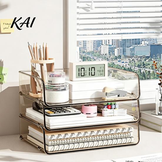 Multi Layer Desk Organizer Clear Acrylic File Tray, 1/2/3/4/5 Tier Paper Ducument Storage Box Box, Stackable Office Supplies Rack