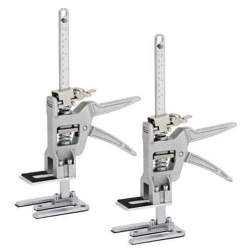 

KOOPRO All-Metal Tool Jack Stands, Set of 2, with Non-Slip Pads, 200kg Load Capacity, Multi-Function Height Adjuster and Ruler, Hand Lifting Equipment