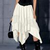 Women's Flowy Skirt Contrast Lace Layered Asymmetrical Midi Skirts