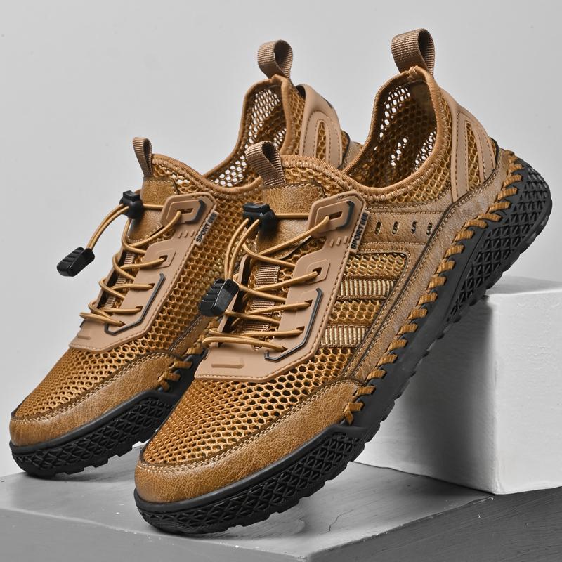 Fashion Summer Outdoor Walking Sneakers Anti-collision Toe Male Treking Footwear Classic Casual Summer Shoes Men's Breathable Mesh Shoes