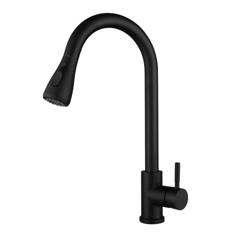 304 Stainless Steel Pull-Out Kitchen Sink Faucet with Hot/Cold Dual-Use, Three-Speed Function.