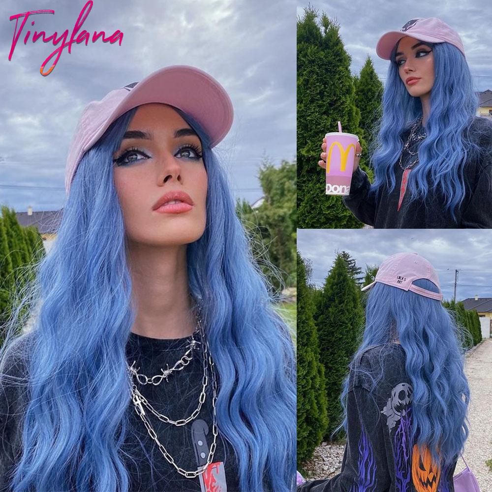 Orange Ginger Synthetic Wig Long Water Wavy Wigs For Women With Bangs Halloween Cosplay Party Daily Natural Heat Resistant Wig