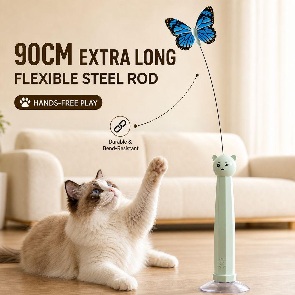 Suction Cup Base Electric Butterfly Cat Toy Electric Rotating Automatic Cat Toy Pet Gifts
