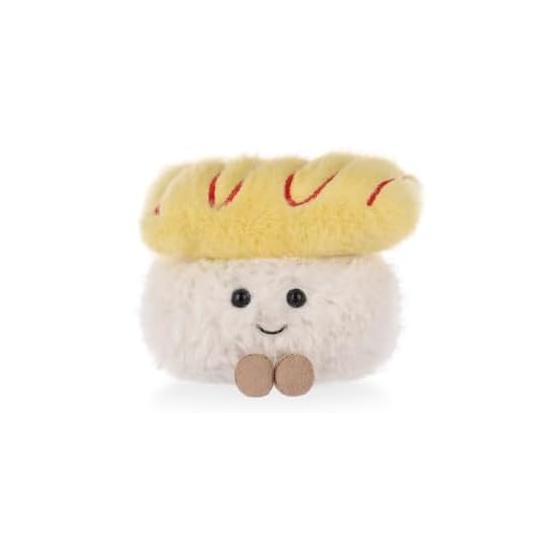 Apricot Lamb Tamagoyaki Sushi Plush Toy - Soft, Cute, Fluffy 9cm for Boys and Girls