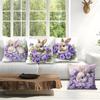 Purple Flower Rabbit Pillowcase Printed Polyester 40/45/50Cm Throw Pillowcover Decorative Sofa Cushion Pillowslip Home Decor