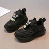 Kids Running Shoes Black Dirt-proof Boys Sneakers Thick Soft Sole 2025 New Children Sports Shoes Mesh Breathable Cute Rabbit