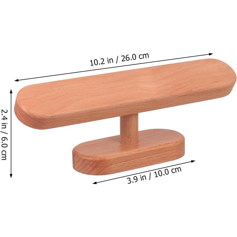 Wooden Watch Organizer and Jewelry Display Stand, Small Beech Wood Watch Rack, with Necklace and Bracelet Storage, for Desktop Accessory Organization
