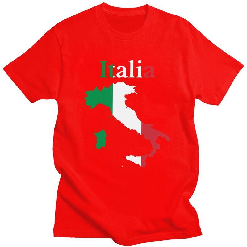 Custom Classic Italy Map Flag T Shirts Men Italian Patriotic Tshirt Streetwear Tee Tops Oversized Tshirt Merch