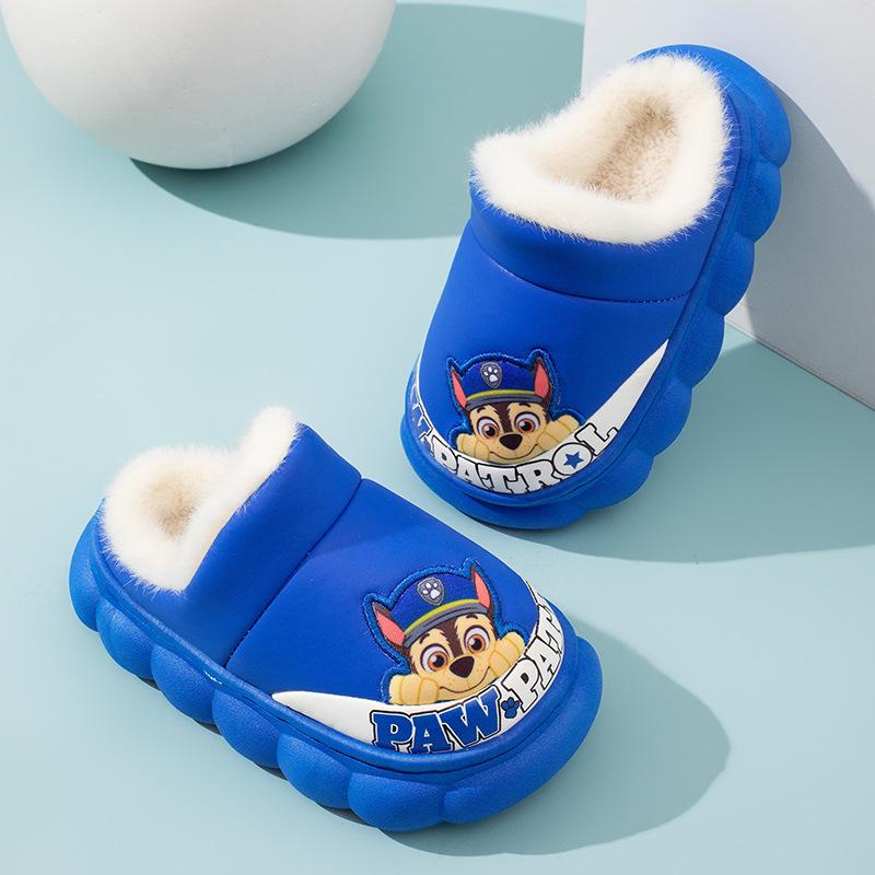 

Paw Patrol children s cotton slippers for autumn and winter, indoor non-slip furry slippers, new waterproof cotton slippers for boys and girls 24/25Code（Inner Length1 синий