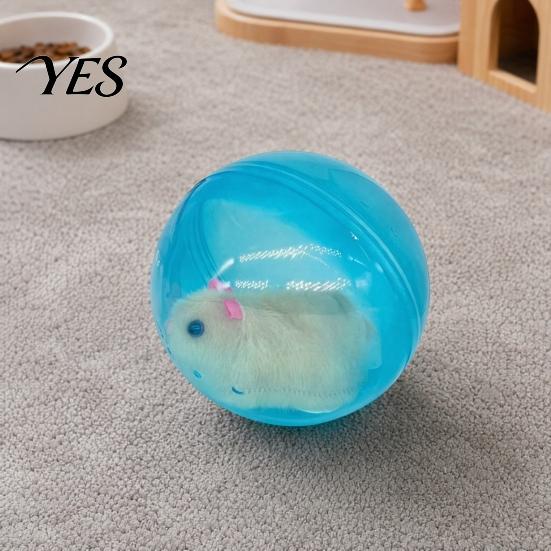 Giocattolo Palla Interattiva Auto-Rotolante per Gatti, Rotolamento Automatico con Criceto Coniglio di Peluche all'Interno, Animale Elettrico Simulato in Movimento per Gatti Cani Giocattolo